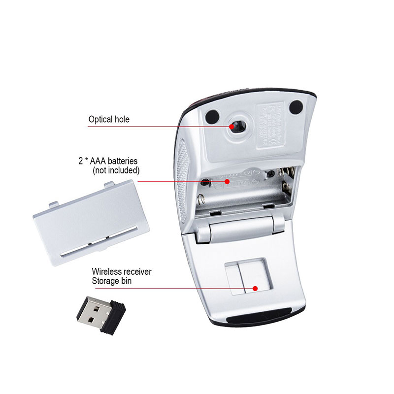 Mouse Inalámbrico Plegable Wireless Abatible Dpi 1200