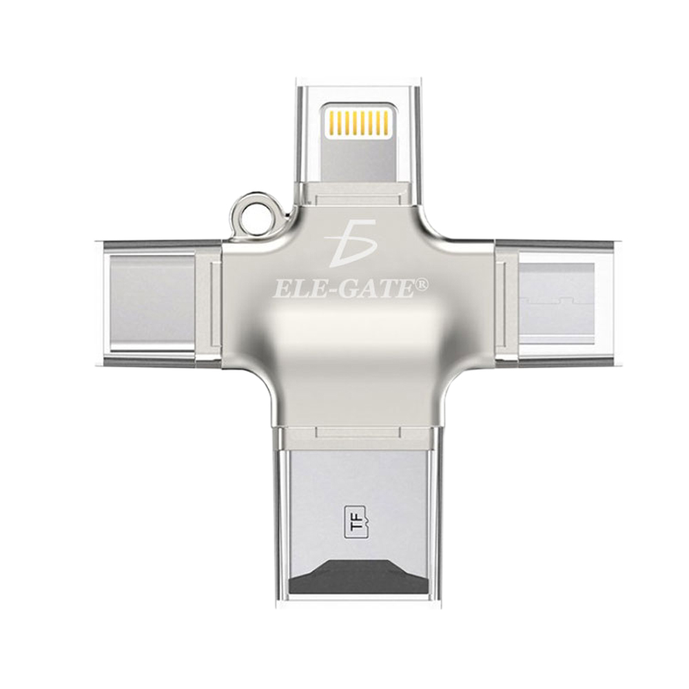 Adaptador Lighting Otg Lector Type-c Micro USB 4 en 1 - Image 4