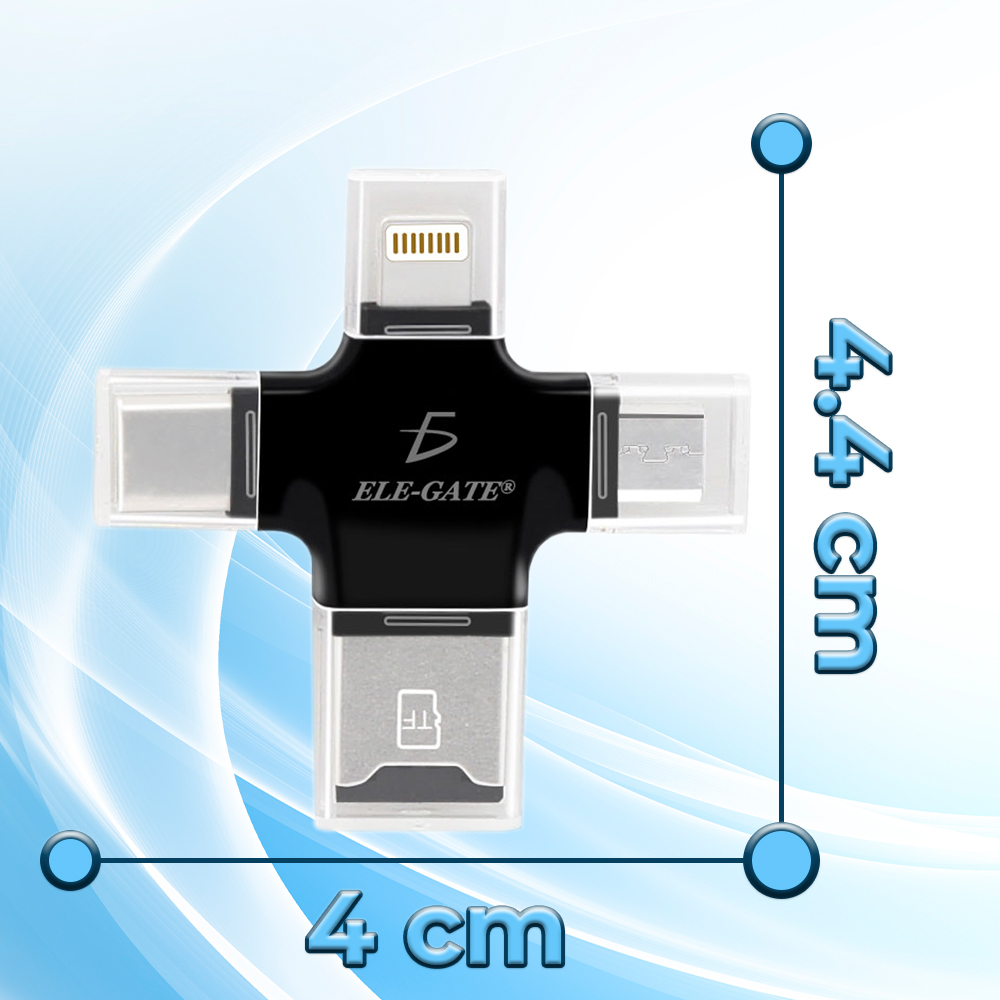 Adaptador Lighting Otg Lector Type-c Micro USB 4 en 1 - Image 5