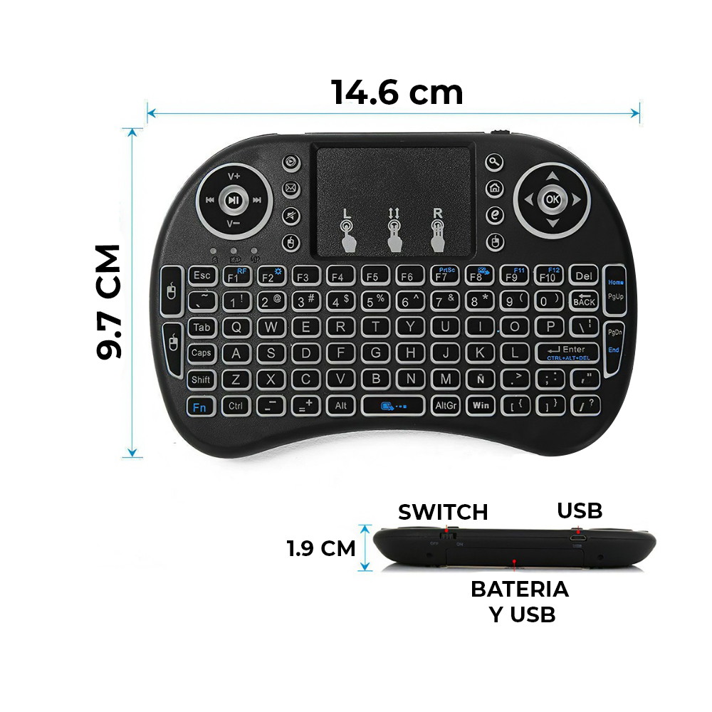 mini teclado inalambrico touchpad Español Tv Box - Image 5