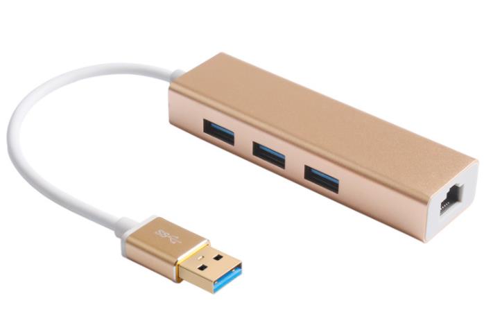 Hub 3.0 Usb Rj45 1000Mbps Ethernet Compatible Mac Pc