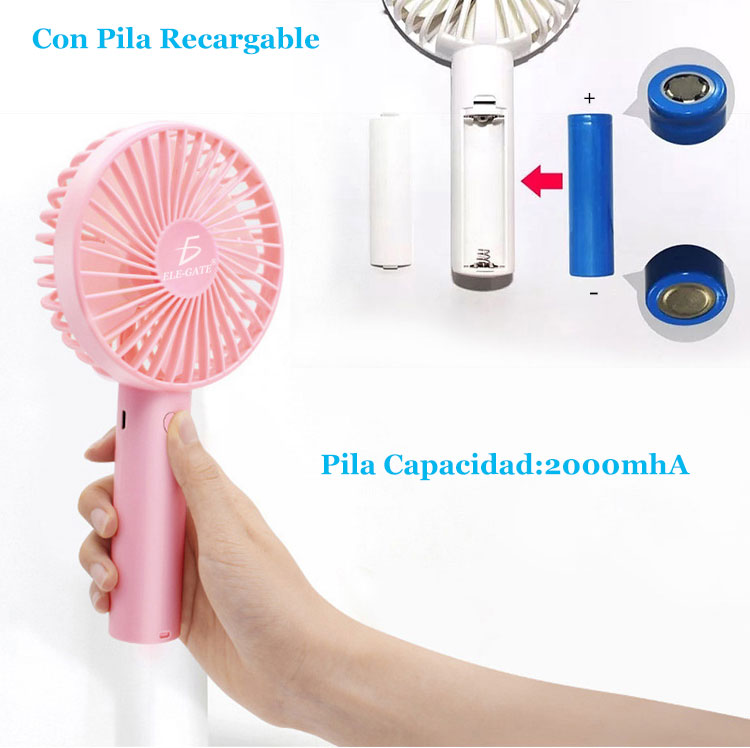 Mini Fan Ventilador Pila Recargable