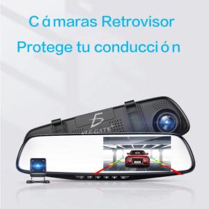 2 Cámaras Retrovisor Frente Y Trasera Graba Nocturna para automovil coche y carro
