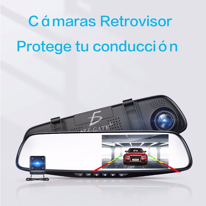 2 Cámaras Retrovisor Frente Y Trasera Graba Nocturna para automovil coche y carro