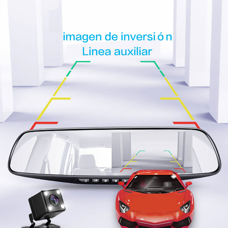 2 Cámaras Retrovisor Frente Y Trasera Graba Nocturna para automovil coche y carro