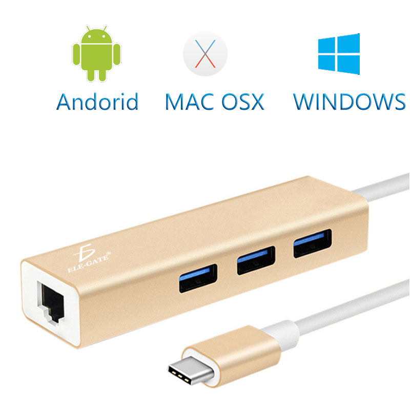 Adaptador HUB Usb Type C 3.1 Ethernet RJ45 Gigabit