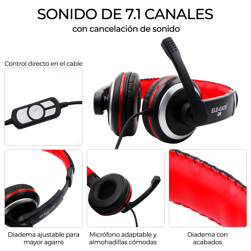 Audifonos Diadema Gamer Usb Audio Xbox 360 Pc Ps4 Q6