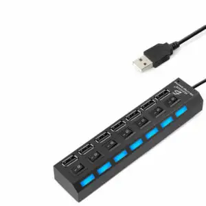 Hub Usb 2.0 4 Puertos Con Switchs Pc Laptop Windows Computadoras