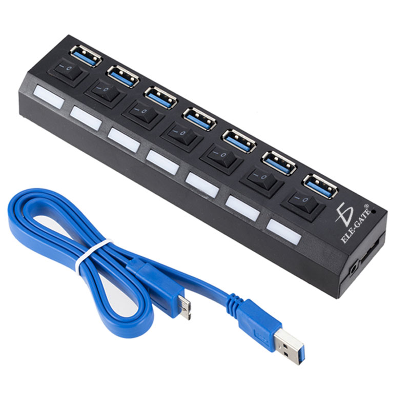 Hub Usb 3.0 Alta Velocidad 4 Puertos Multipuerto Switch Led