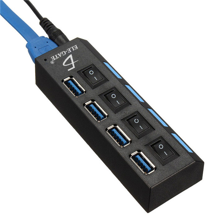 Hub Usb 3.0 4 Puertos Con Switch Led Laptop Pc Mac