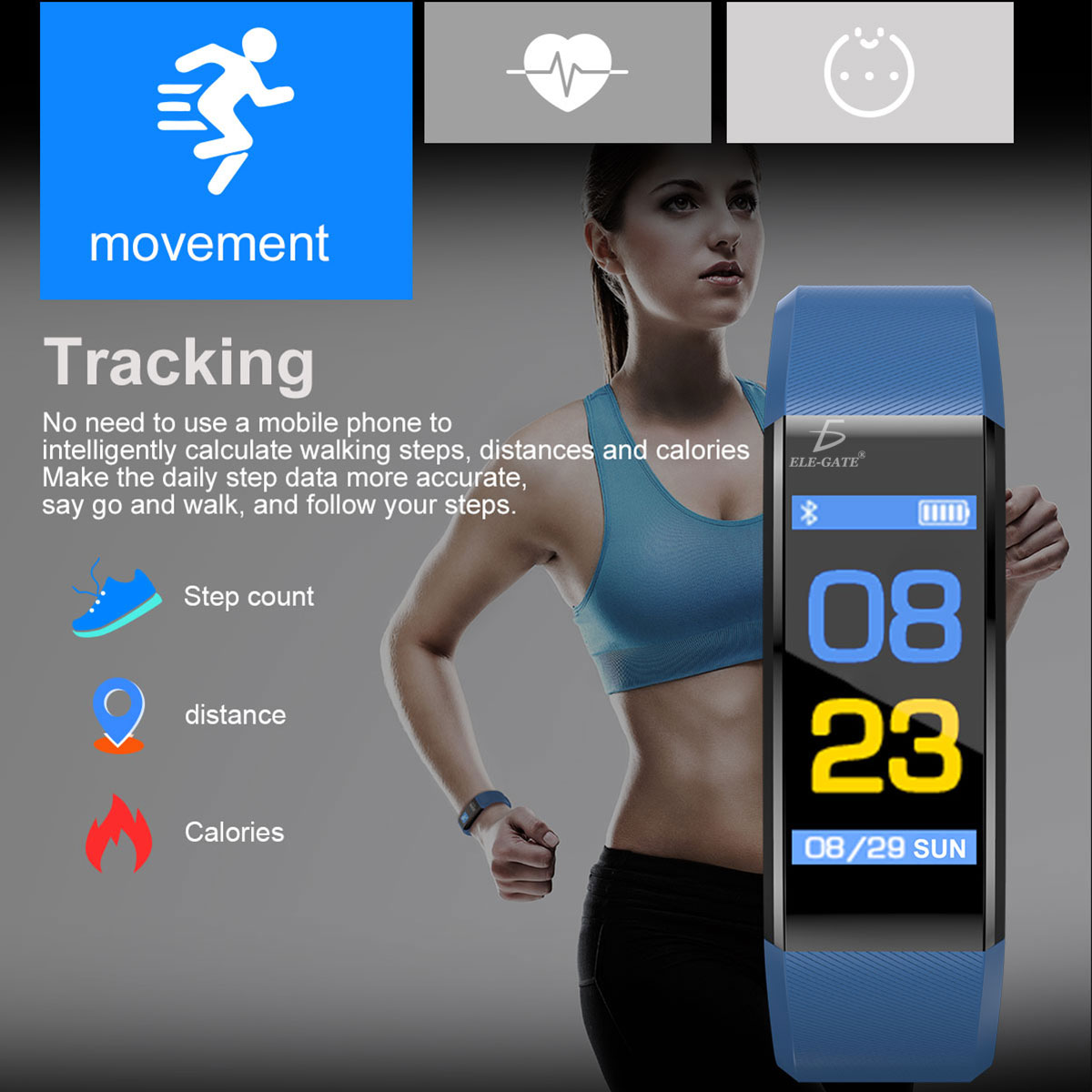 Smart Band Id115 Plus Reloj Pulsera Inteligente Sensor De Ritmo Cardíaco