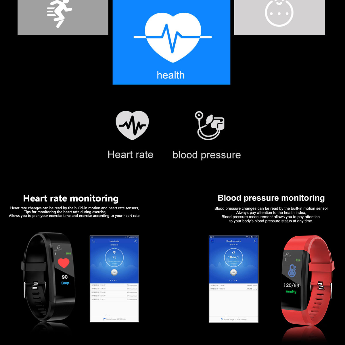 Smart Band Id115 Plus Reloj Pulsera Inteligente Sensor De Ritmo Cardíaco