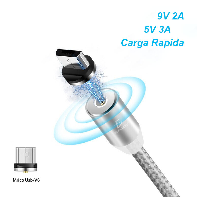Cable Imán V8 Mirco Usb Para Celular Android Carga Rápida