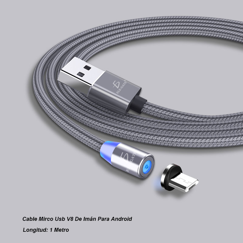 Cable Imán V8 Mirco Usb Para Celular Android Carga Rápida