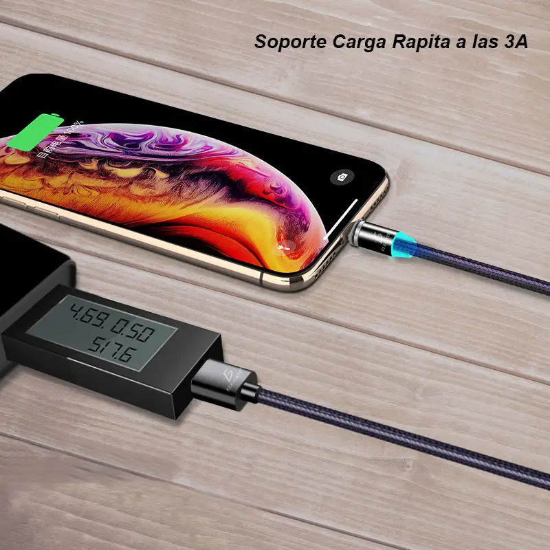 Cable Imán V8 Mirco Usb Para Celular Android Carga Rápida