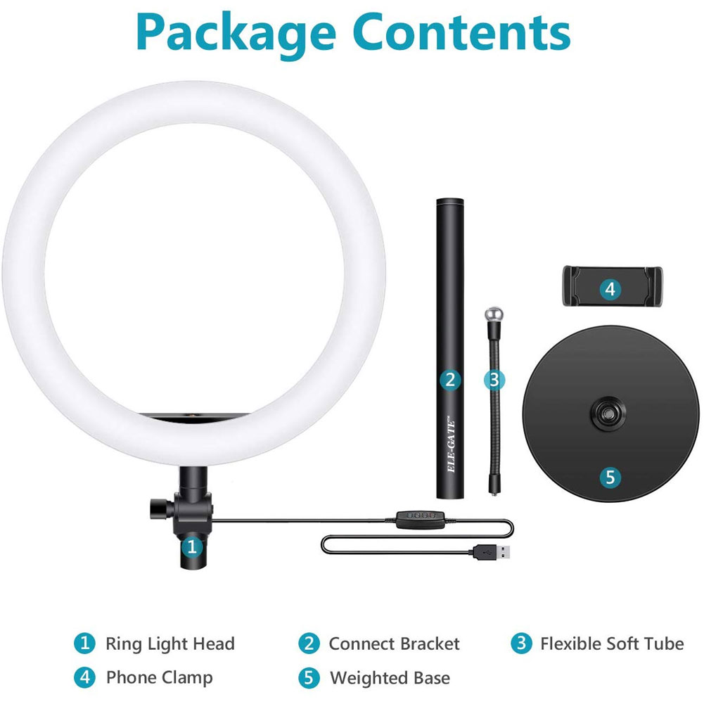 Aro Luz Anillo Led Tapa Mesa Usb 10 Pulgadas Para Smartphone