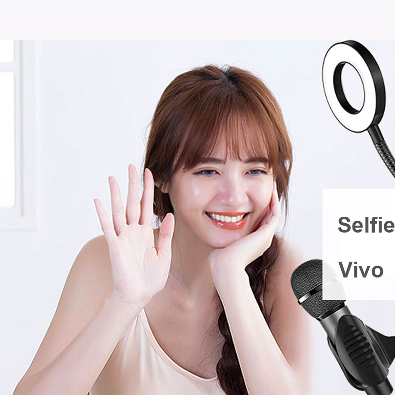 Aro Anillo De Luz Led Para Selfie Celular Telefono Mircofono