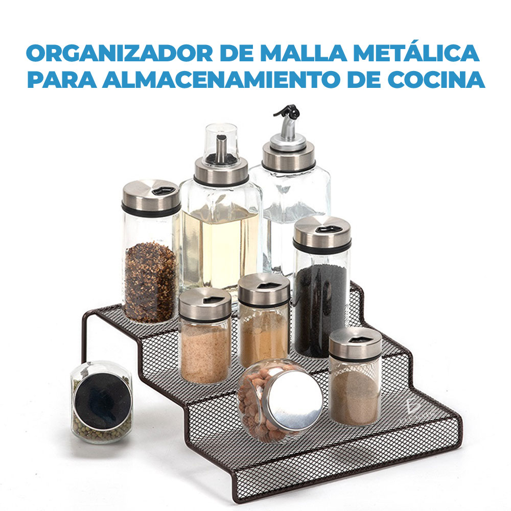 Organizador de Malla Metálica para Almacenamiento de Cocina