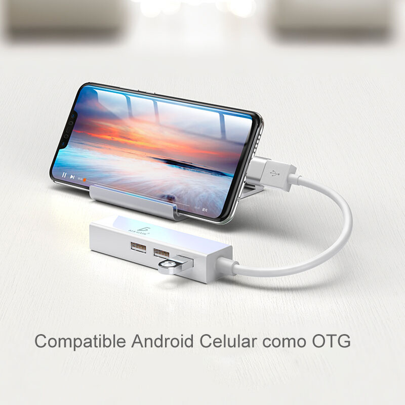 Hub 2.0 Usb Rj45 Rapito Ethernet Compatible Mac Pc 10/100m