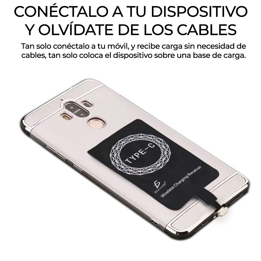 Receptor Carga Inalámbrica Qi Interfaz Universal Tipo-c