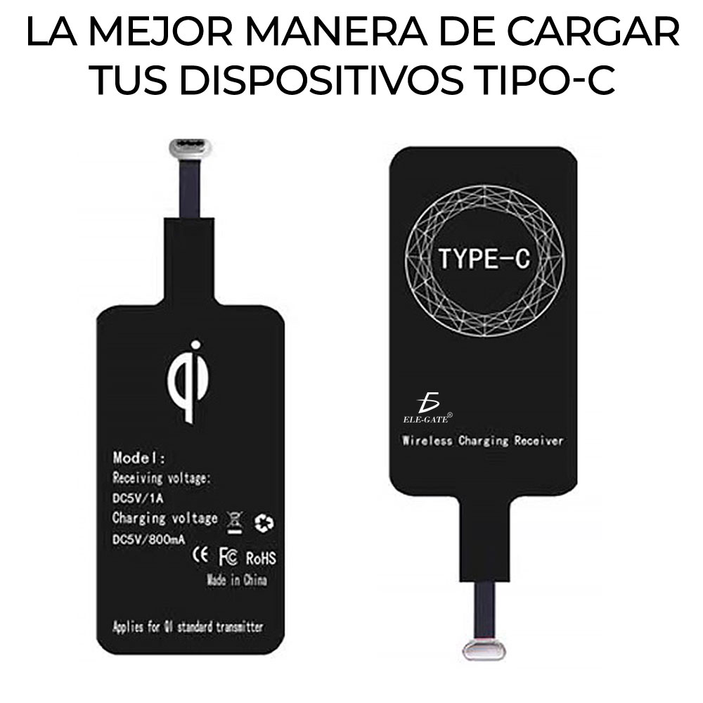 Receptor Carga Inalámbrica Qi Interfaz Universal Tipo-c