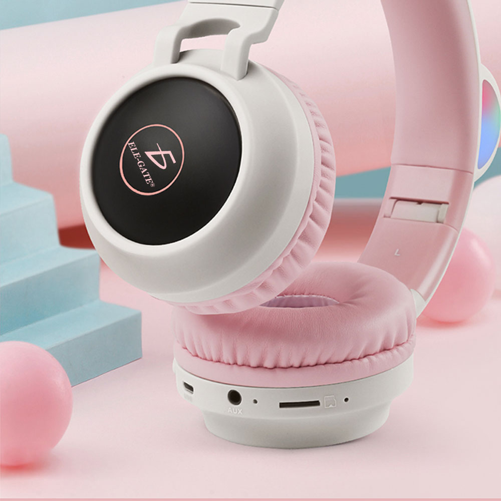 Diadema Bluetooth Auriculares Colorido Led Luminoso Gato