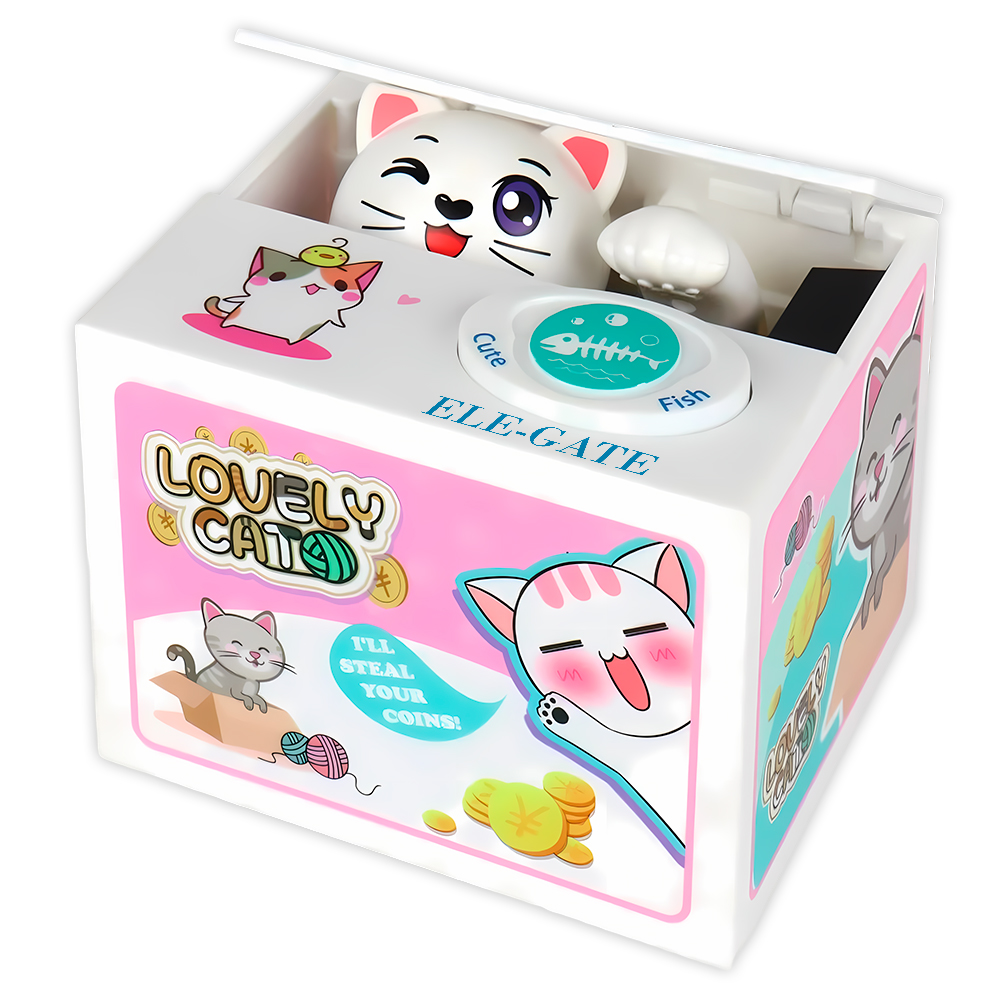 Alcancía de Juguete de Gato Roba Monedas Electrónica - Image 3