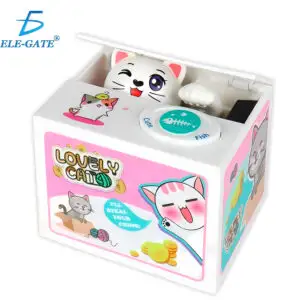 Alcancía de Juguete de Gato Roba Monedas Electrónica