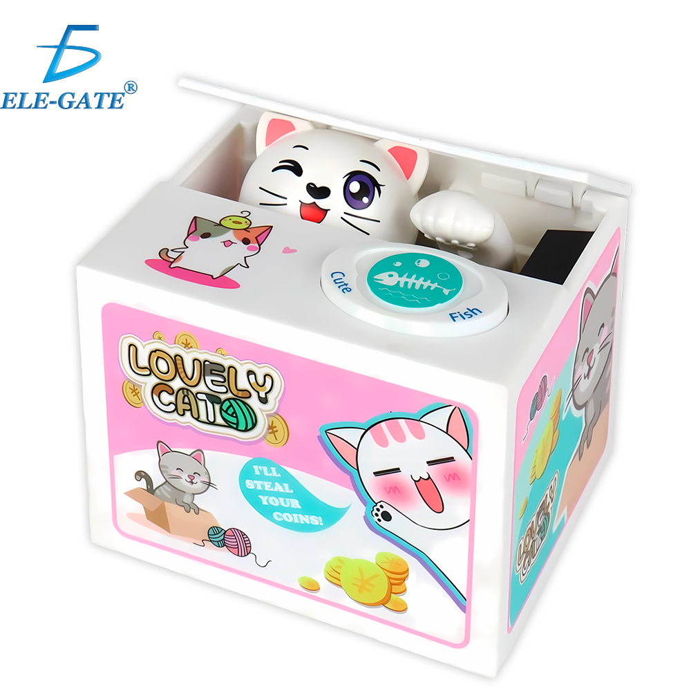 Alcancía de Juguete de Gato Roba Monedas Electrónica