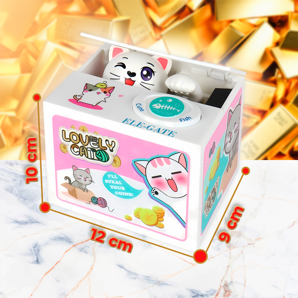 Alcancía de Juguete de Gato Roba Monedas Electrónica - Image 4