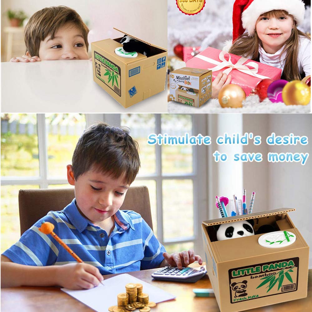 Dinero Robando Oso Ahorro Tanque Codicioso Panda Hucha