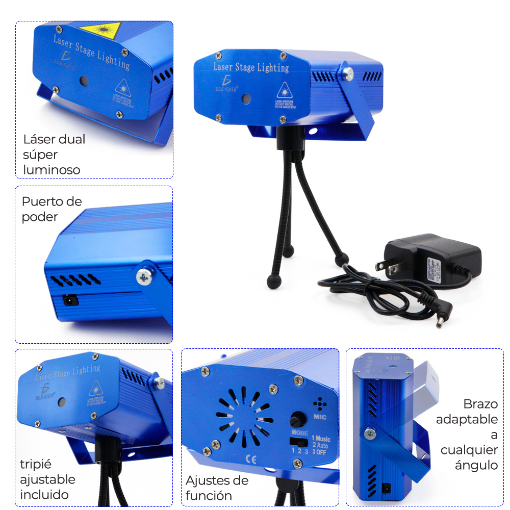 Mini Proyector Lampara Laser Disco DJ Movimiento Automatico