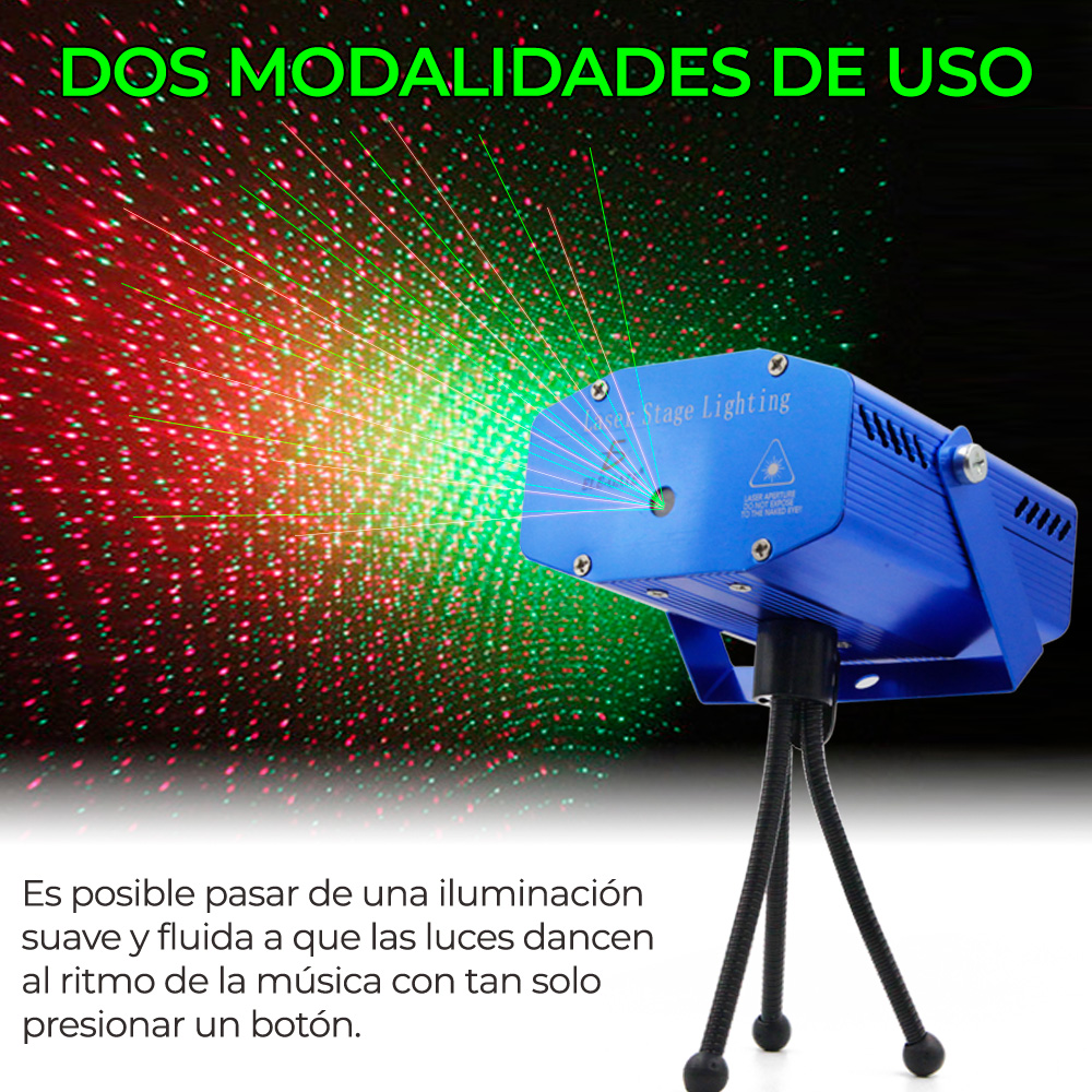 Mini Proyector Lampara Laser Disco DJ Movimiento Automatico