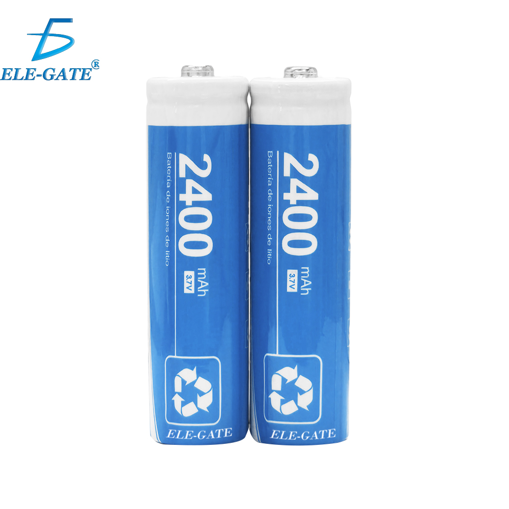 Bateria Recargable Pilas Recargables 18650 3.7V 2400mAh Para Lampara 2Pzs