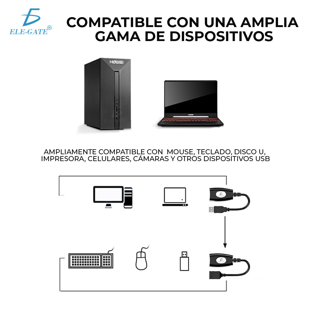 Extensor USB 50m Por Cable UTP - Image 5