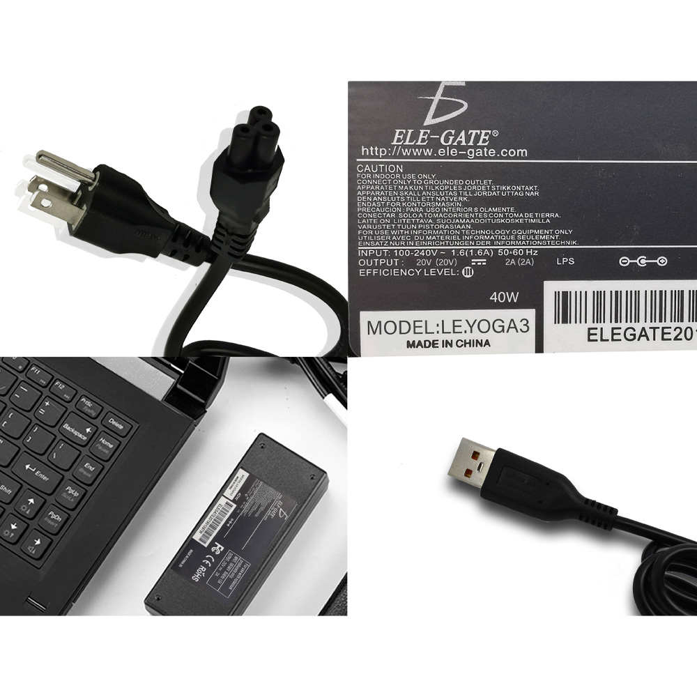 Cargador Adaptador Lenovo 20v 2a Yoga 3 11 14 Pro Usb