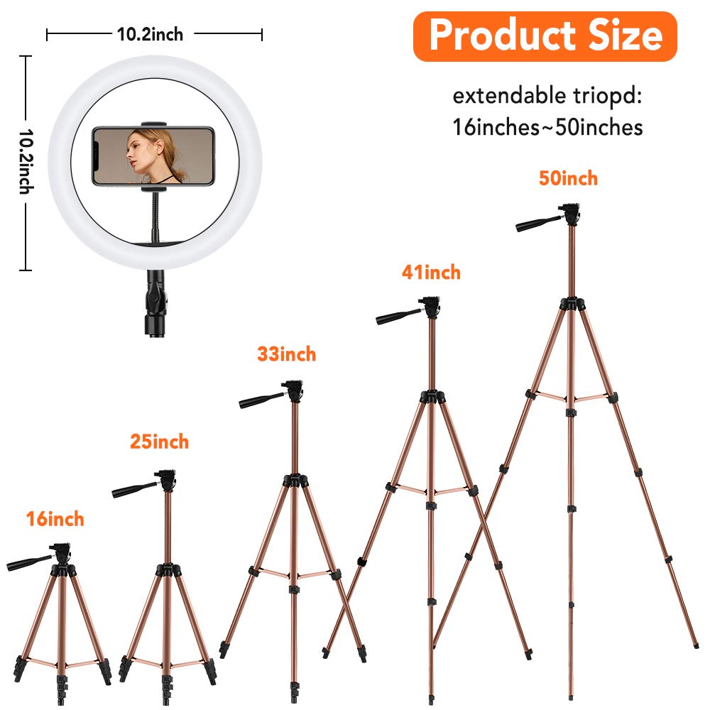 Aro Luz Led De 10 Pulgadas con Soporte Para Mesa - Image 5