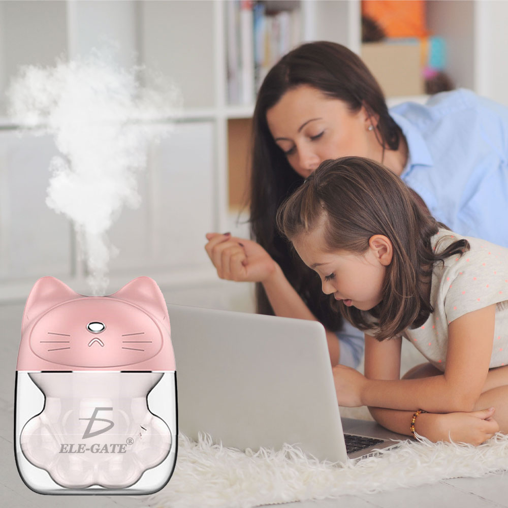 Humidificador 3 En 1 Gato Difusor Lampara Ventilador