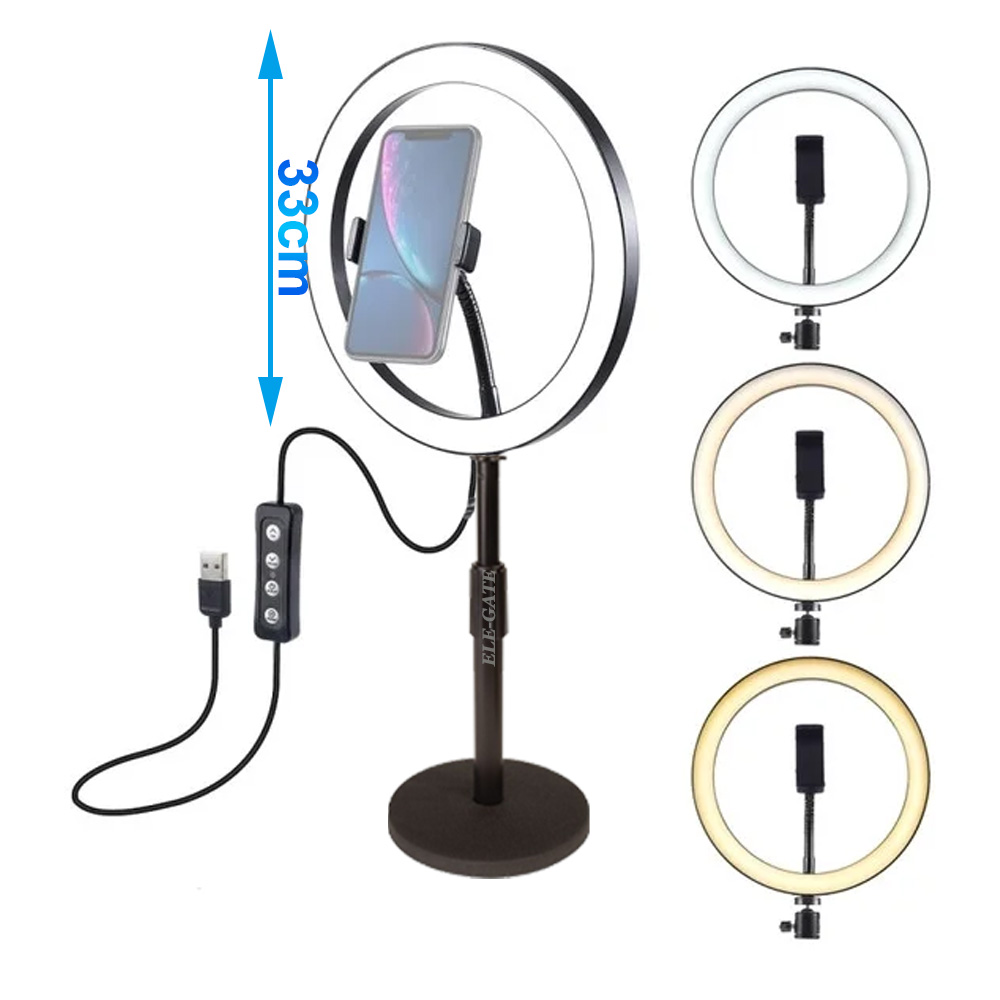 Aro De Luz Led 33 Cm Tripie Celular Foto Video Maquillaje