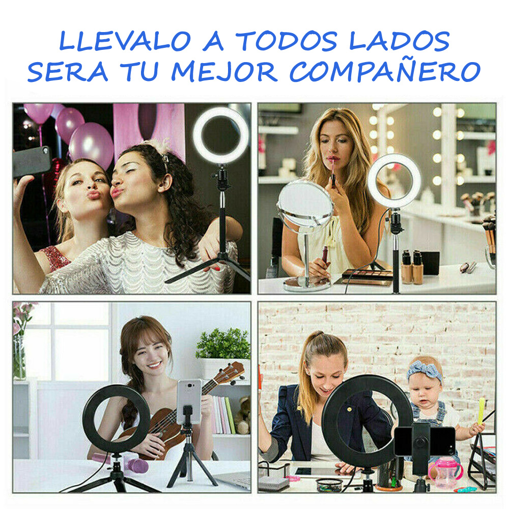 Aro De Luz Led 33 Cm Tripie Celular Foto Video Maquillaje
