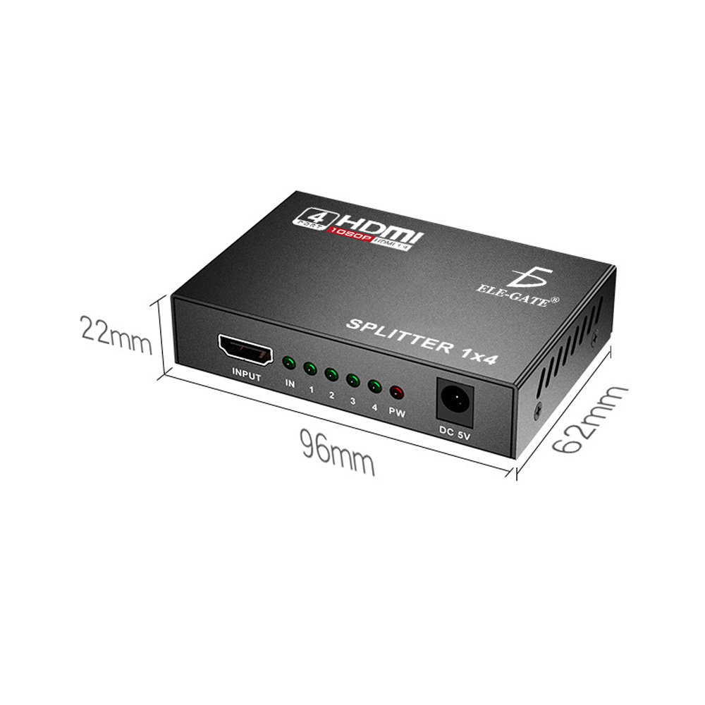Splitter Hdmi 1x4 1080P Divisor Señal Amplificador Tv Monitor
