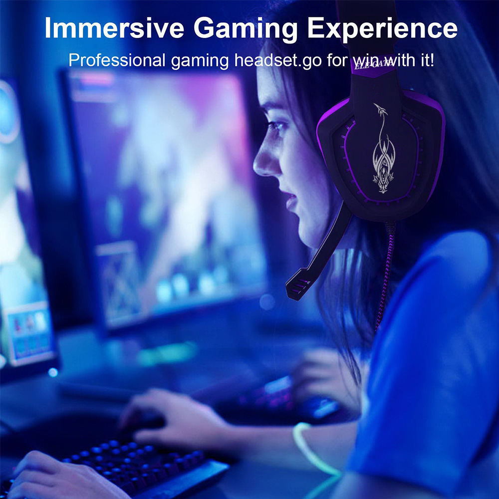 Audifonos Diadema Gamer Led Videojuegos Con Micrófono