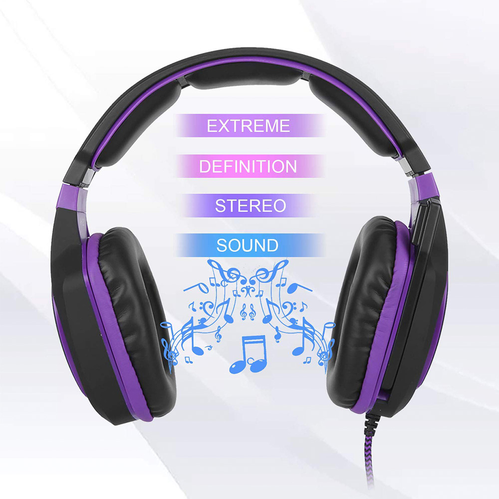 Audifonos Diadema Gamer Led Videojuegos Con Micrófono