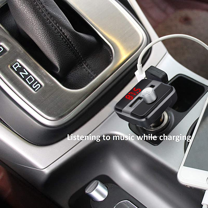 Bluetooth Transmisor Fm Auto Manos Libres Cargador Usb 3.5