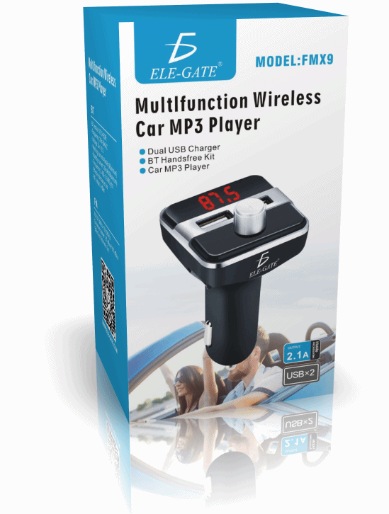 Bluetooth Transmisor Fm Auto Manos Libres Cargador Usb 3.5