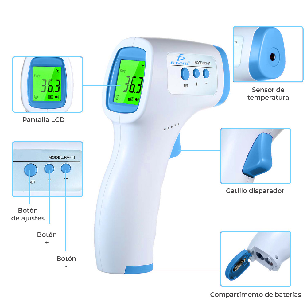Digital Termómetro De Frente Infrarrojo Sin Contacto