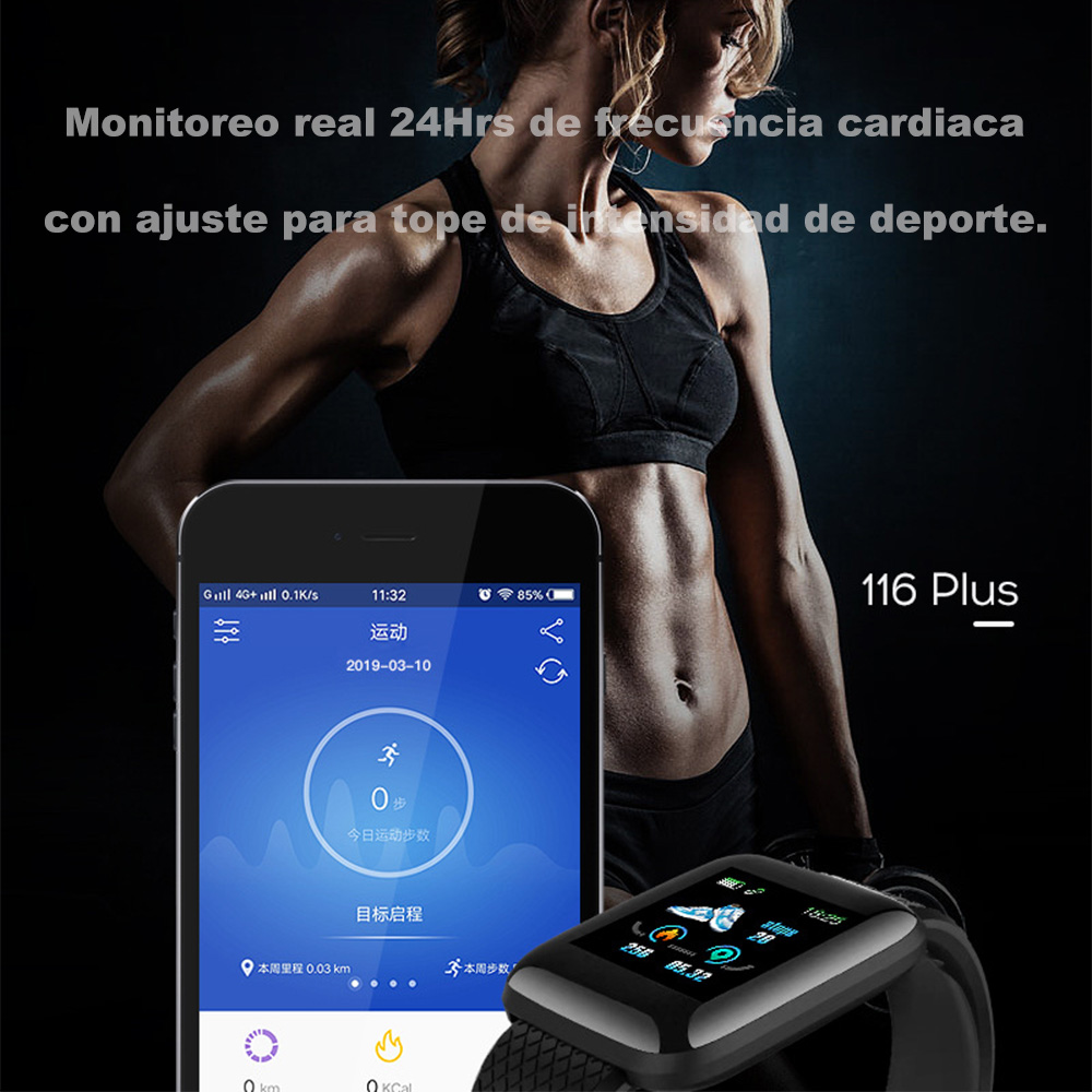 Smart Band 116DP Plus Reloj Pulsera Inteligente Sensor De Ritmo Cardíaco