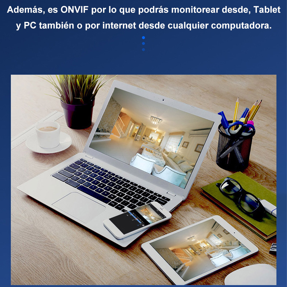 Camara Seguridad Ip 3 Antenas Wifi Full Hd Vision Nocturna Con Alarma Casa Oficina