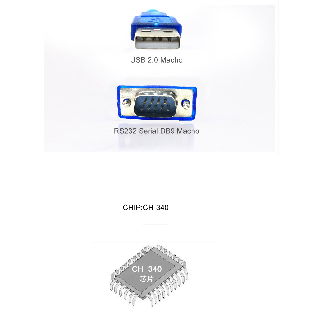Adaptador Rs232 Serial Dv9 Macho A Usb 2.0 Macho