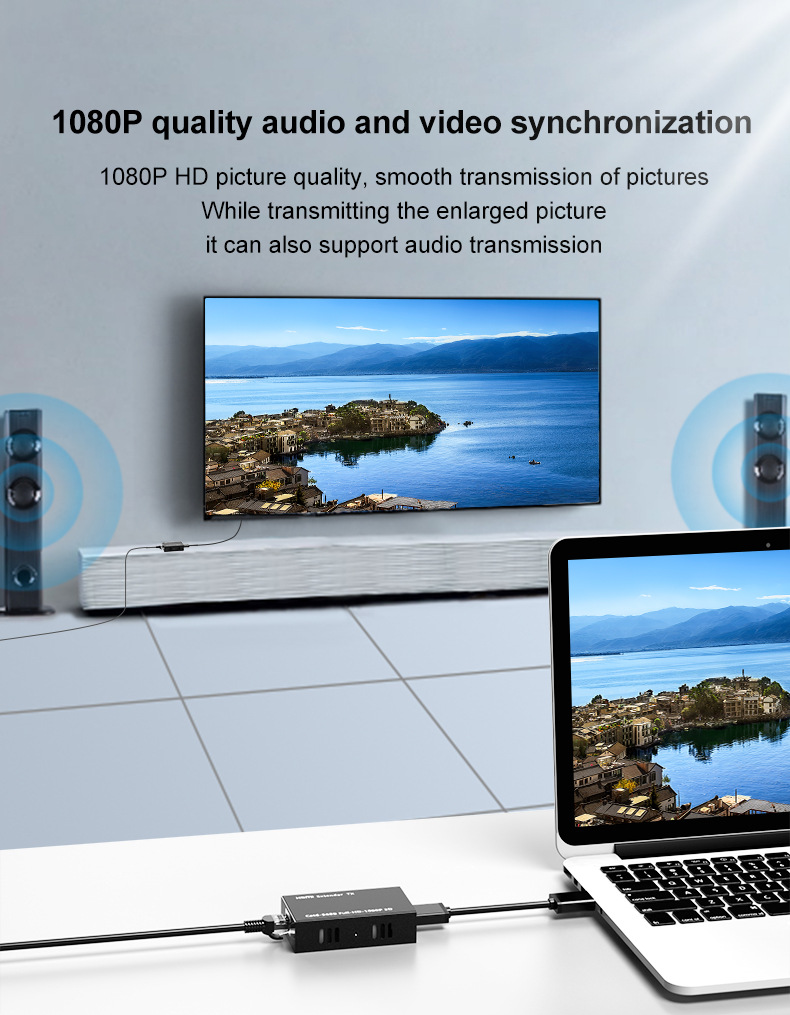 Kit De Extensores De Hdmi Utp Cat 6 1080p 60 Metros